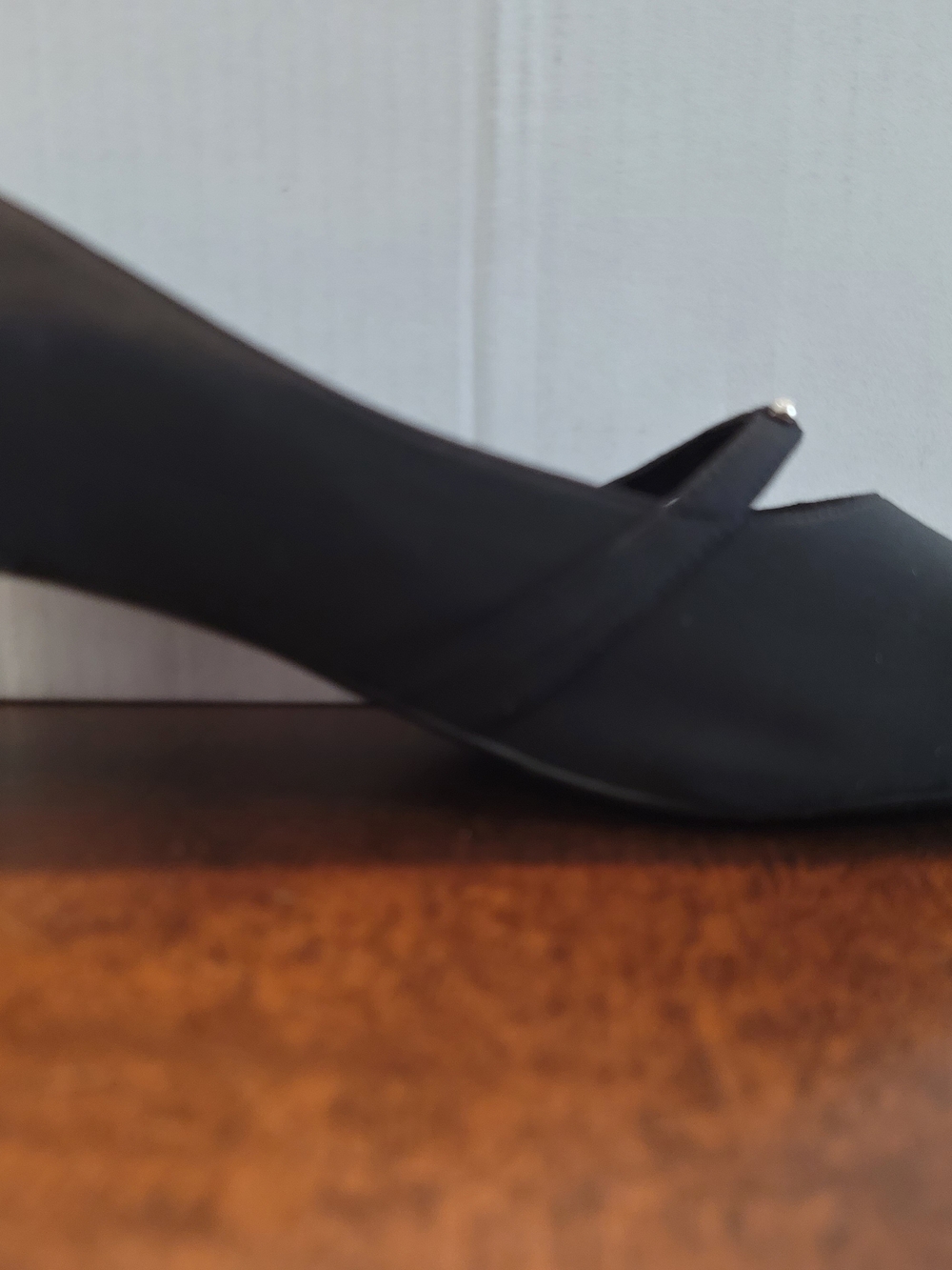 Easy Spirit Black Peep-Toe Heels with Strap - Picture 1 of 2